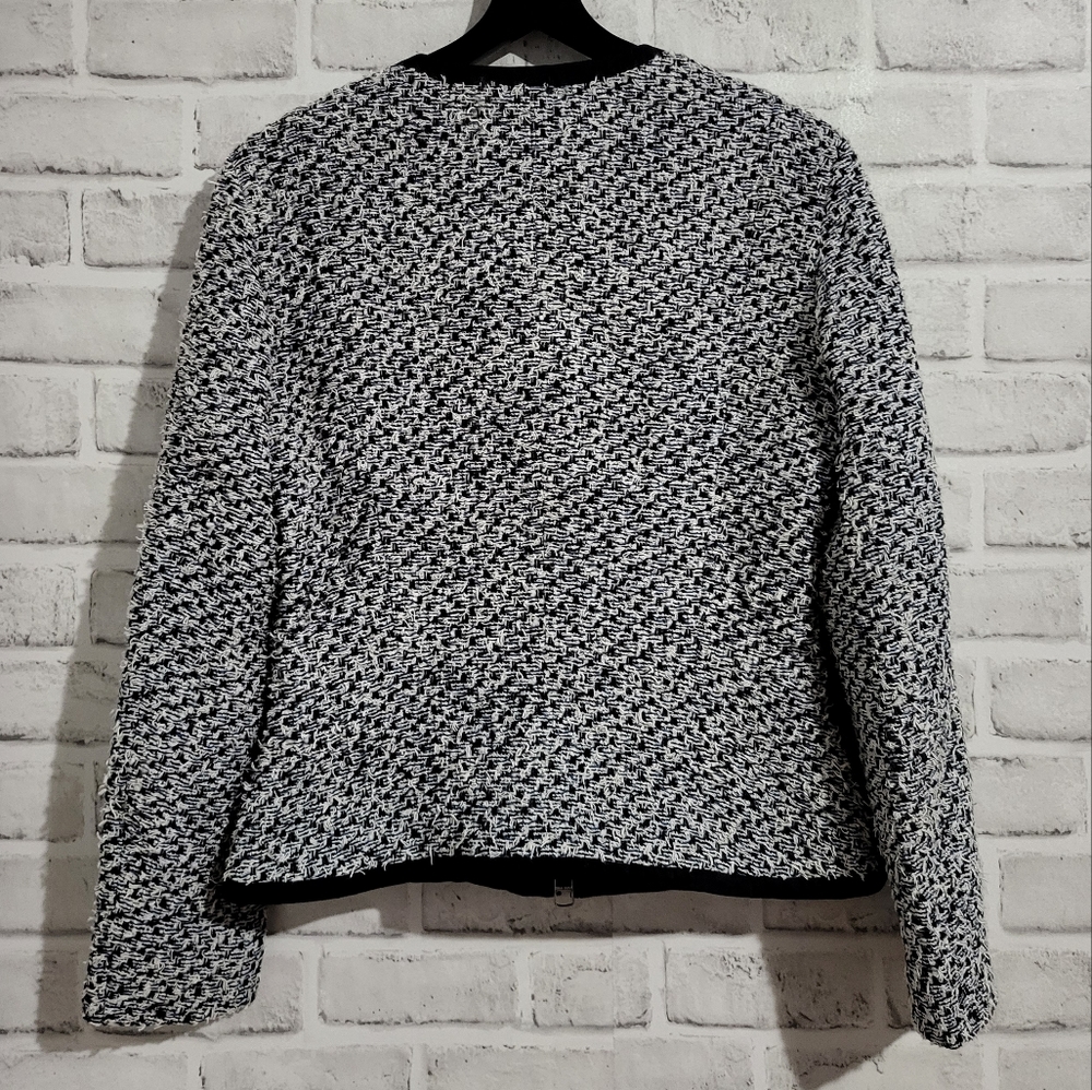 NWOT Hugo Boss Kalaila Tweed Zipper Jacket size 4 - Picture 4 of 11